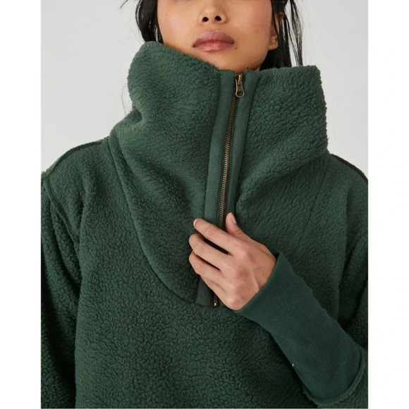 FREE PEOPLE poppy pullover in forest pine size L - Picture 3 of 13